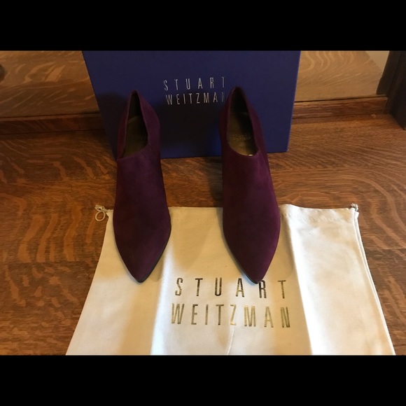 Stuart Weitzman Bordeaux Suede Booties Size 9N and NWT - Picture 6 of 10